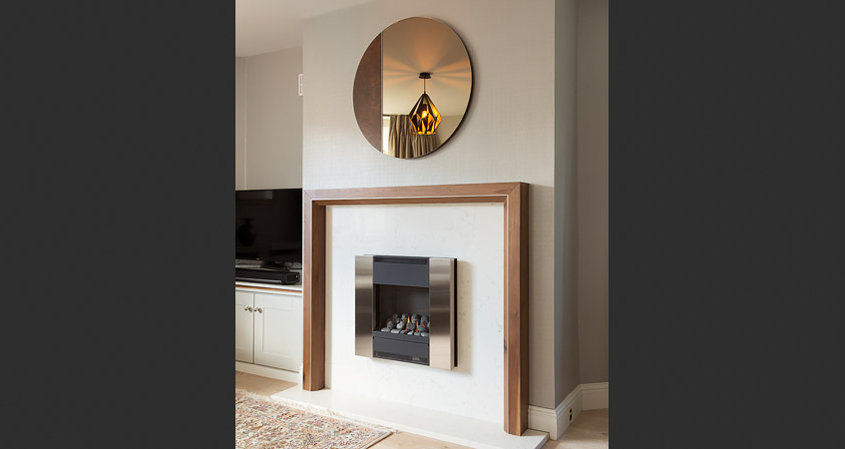 Walnut fire surround